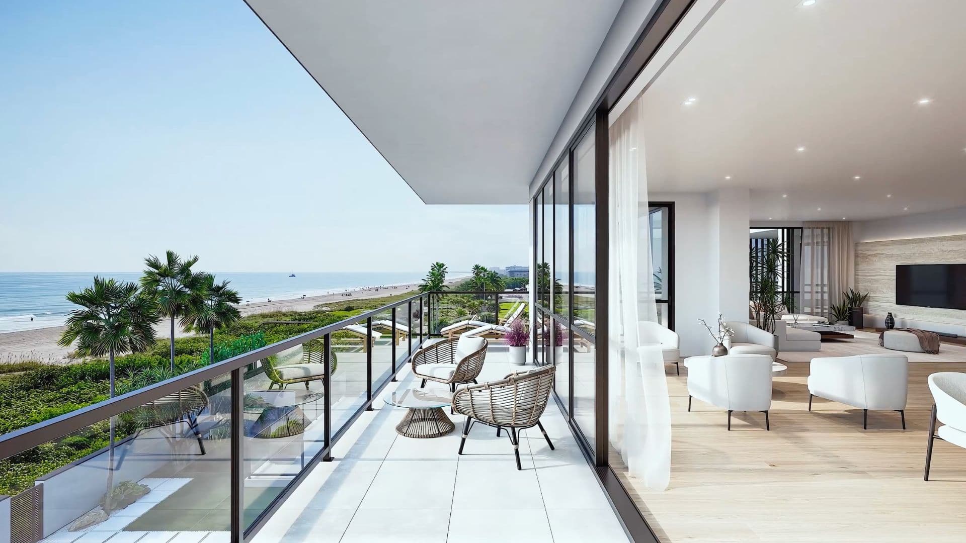 3D render of the balcony at KAIA Residence (produced by petrus.studio)